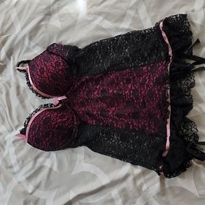 Victorias secret lace gartered slip 36d